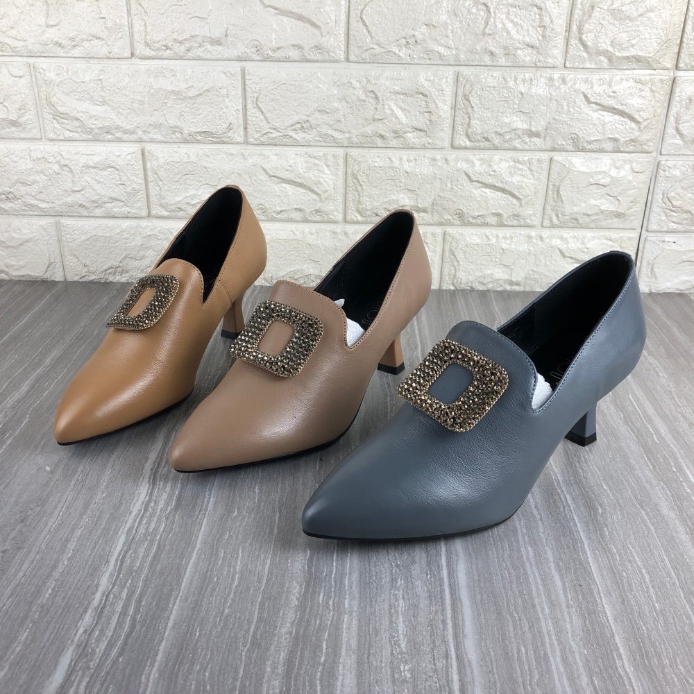 真皮女鞋尖头深口单鞋皮鞋