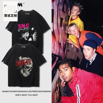 SUM41 魔数41乐队短袖男夏季欧美vintage高街时尚潮流宽松T恤