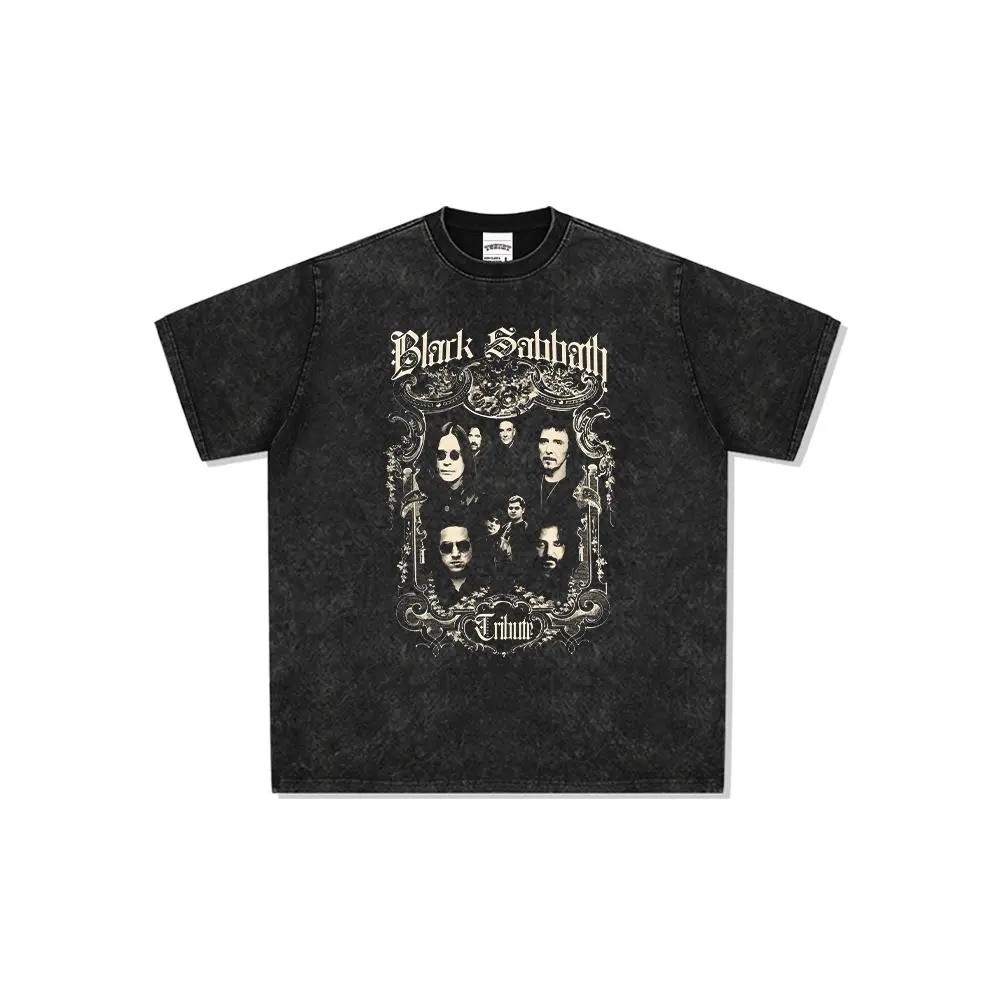2022新款短袖T恤摇滚乐队黑色安息日 复古水洗 做旧BLACK SABBATH