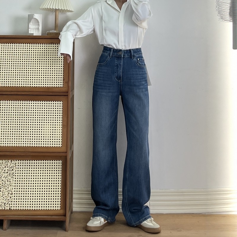 四面弹高个子显瘦窄版直筒牛仔裤女秋冬新款宽松休闲阔腿长裤子,女装/女士精品,牛仔裤,淘宝优惠券,粉丝福利购,淘宝优惠卷
