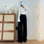 高个子加薄绒高腰显瘦无弹直筒牛仔裤 清仓不退换 女阔腿长裤