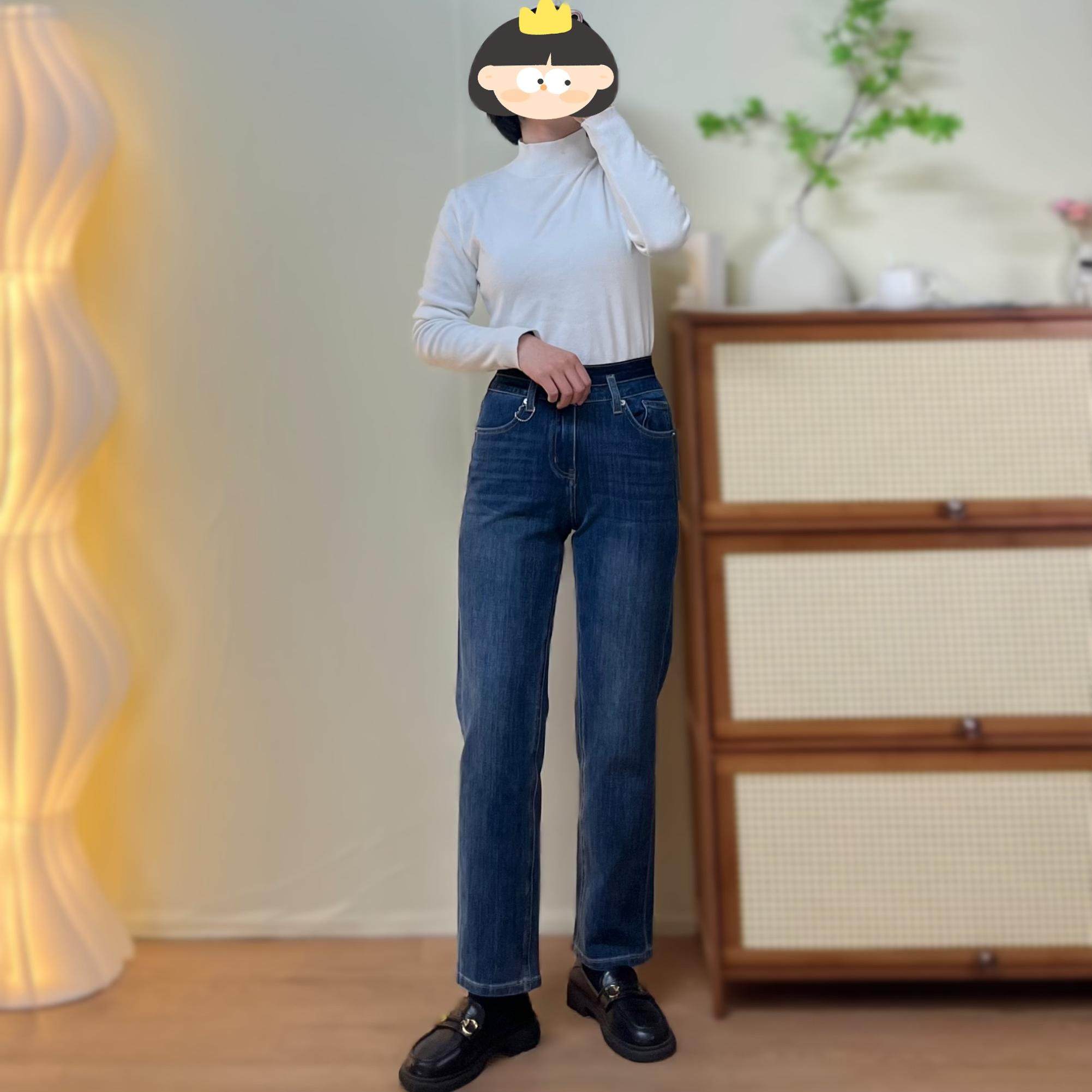四面弹经典蓝春款女装弹力小个子九分小直筒牛仔裤百搭显瘦烟管裤