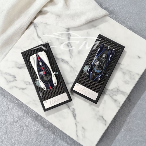 LCD帕加尼乌托邦蓝黑碳车模1:64 Pagani Utopia合金车模型白蓝碳