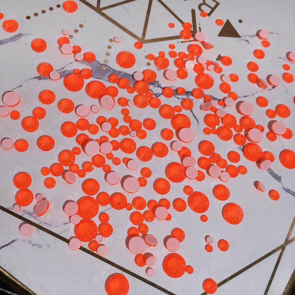 圆形烫钻荧光桔红SS6-SS30饰品DIY不掉底超闪胶底美甲钻混合款式,饰品/流行首饰/时尚饰品新,其他DIY饰品配件,淘宝优惠券,粉丝福利购,淘宝优惠卷