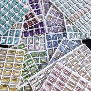 尖底K9高端精品长方直角8 12mm矩形方糖瘦冰糖还原华子美甲大钻