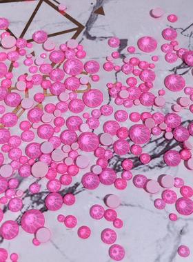 圆形烫钻荧光粉糖果粉色SS6-SS30饰品DIY不掉底胶底美甲钻饰混合