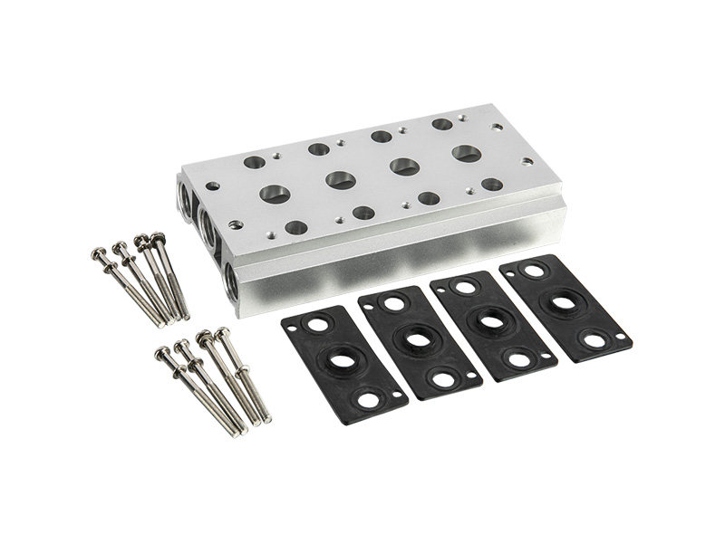 电磁阀阀板200阀板 4v200电磁阀底座4v210-08汇流板汇流排 连接板