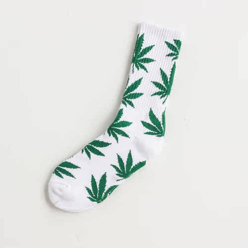 长筒袜男女同款百搭袜子潮枫叶袜