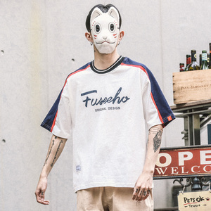 夏季文字印花宽松t恤