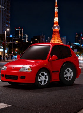 TinyQ正版 本田思域 EK9 1:64 汽车模型仿真合金Q版车蛋车 礼物