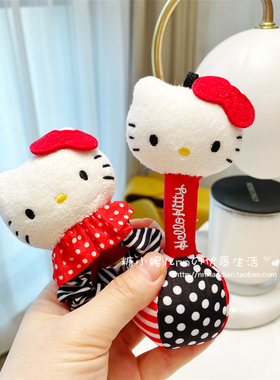 日本本土combi康贝Kitty猫宝宝安抚手摇铃黑白红视觉玩具0个月起