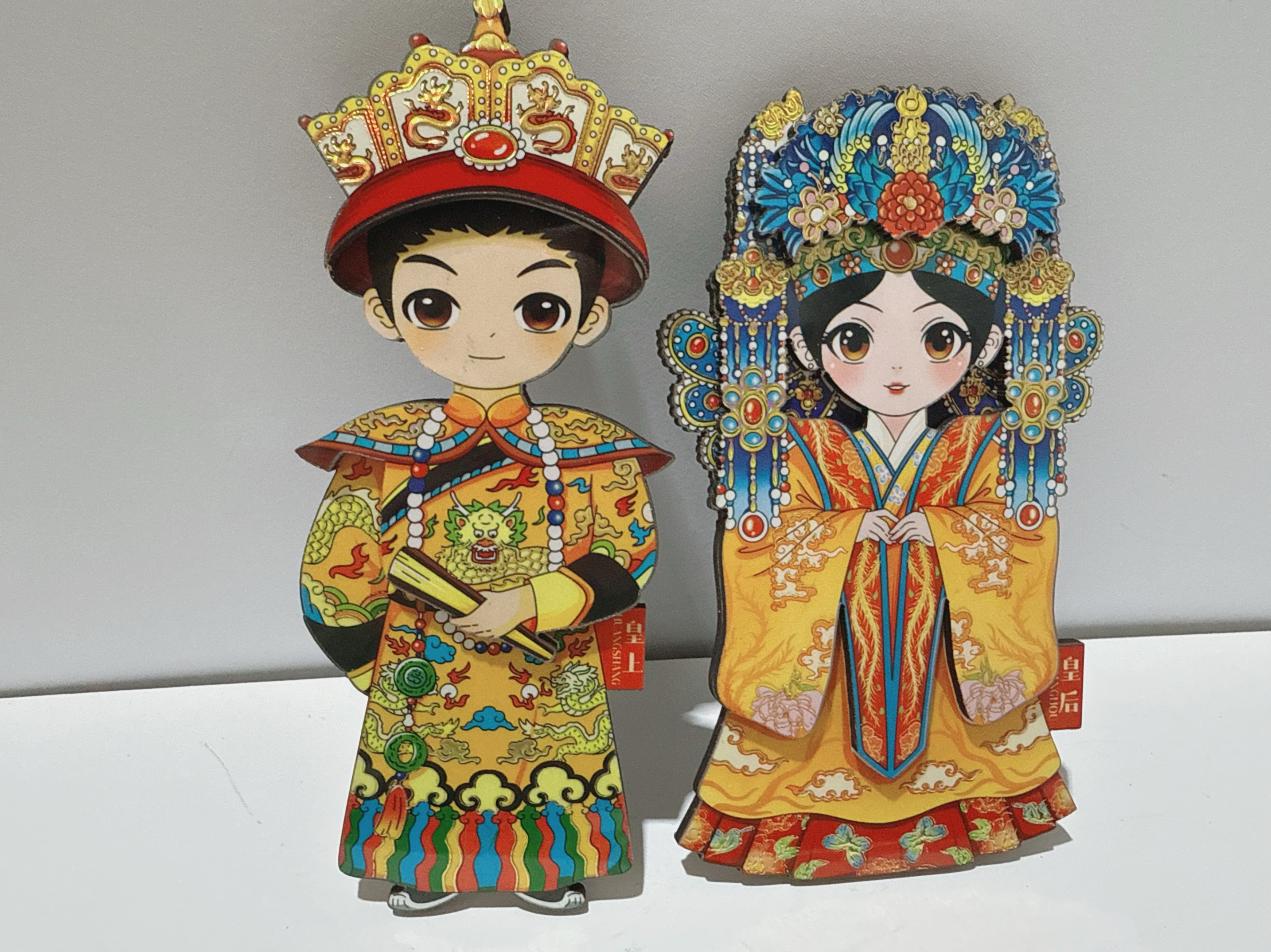 2025年景区正品同款皇上皇后、花木兰等人物木质冰箱贴文创礼品