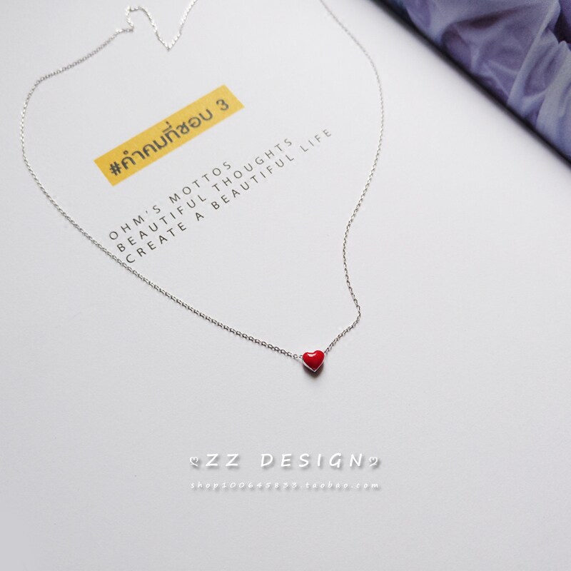 *給妳小心心* S925銀可愛甜美愛心項鏈 滴釉小桃心短鎖骨鏈在類目 飾品/流行首飾/時尚飾品新, 項鍊中 - 來自Buy2taobao.com提供專業的淘寶代購服務