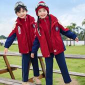 幼儿园园服儿童全套校服 冲锋衣三件套新款 小学生校服春秋款 套装