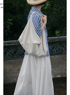 HIGHLIGHT加分22aw wabisabi 可双面使用斜挎旅行包 亚麻/泡泡棉