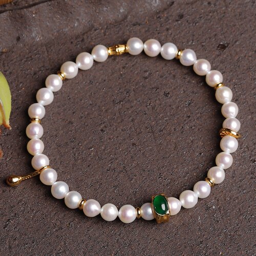 天然AK淡水珍珠手串手链生日礼物