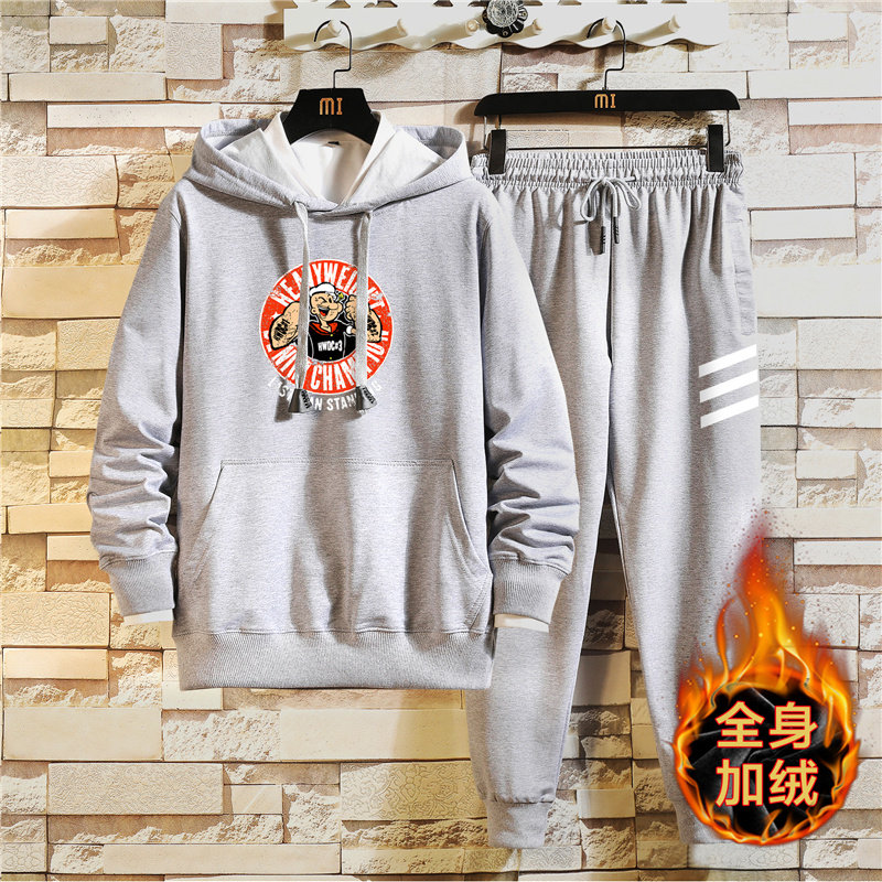 冬季潮流连帽加厚加绒男士运动卫衣休闲外套A163-MJ7762-P95图片