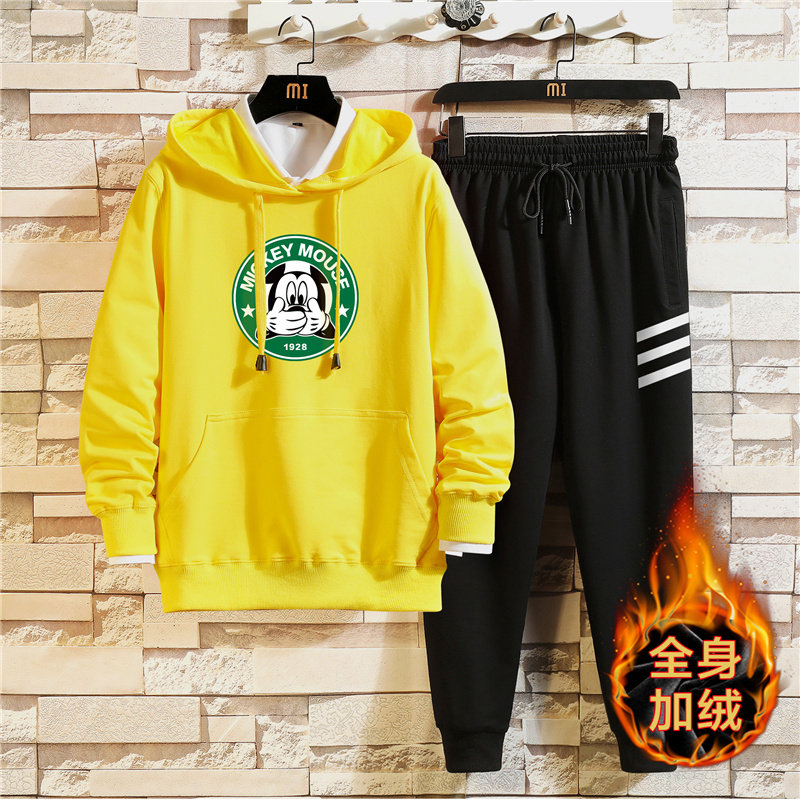 冬纯棉加绒加厚保暖外套运动服休闲套装青少年A163-MJ7752-P95图片