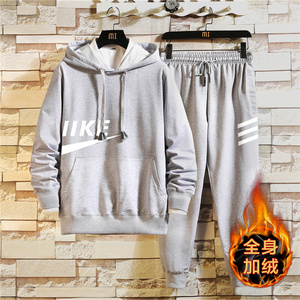 2020冬加绒加厚两件套运动休闲连帽卫衣套装A163-MJ7742-P95图片