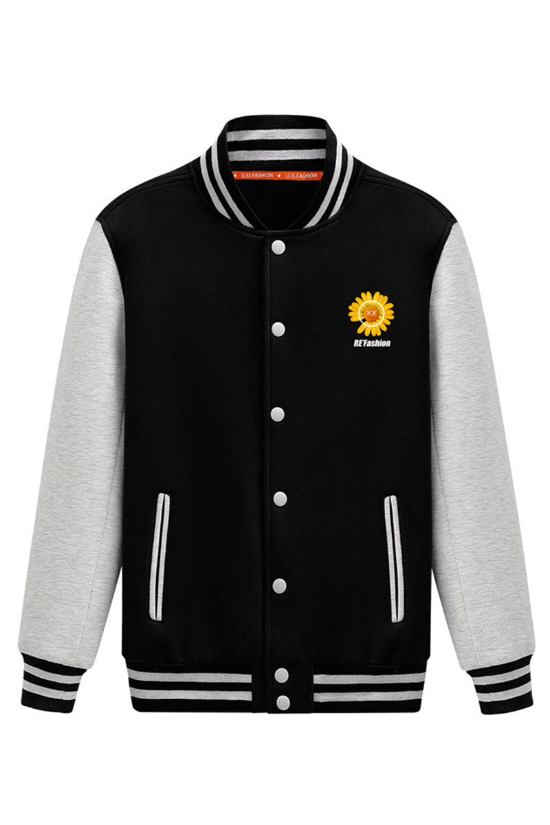 冬季休闲运动宽松棒球服开衫卫衣加绒加厚A163-Q8957-P55,男装卫衣,星座211-1