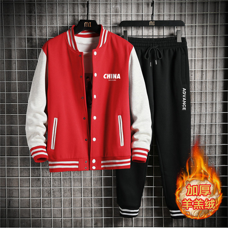 韩版帅气冬季棒球服青少年班服大码卫衣外套A163-BYP502-P110图片