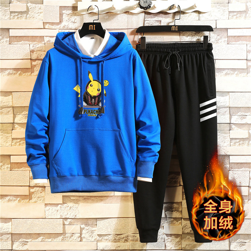 冬季纯棉加绒加厚保暖外套男孩运动服休闲套装A163-MJ7750-P95图片