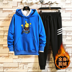 冬季纯棉加绒加厚保暖外套男孩运动服休闲套装A163-MJ7750-P95图片
