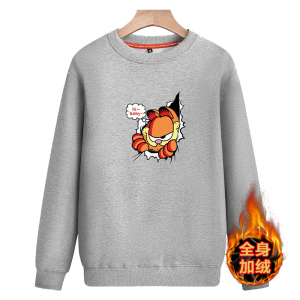 纯棉主推2020冬季宽松休闲加绒圆领卫衣男班服A163-5836-P50图片