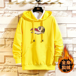 2021卫衣男加绒加厚连帽青少年韩版宽松大码保暖A163-J7853-P55图片