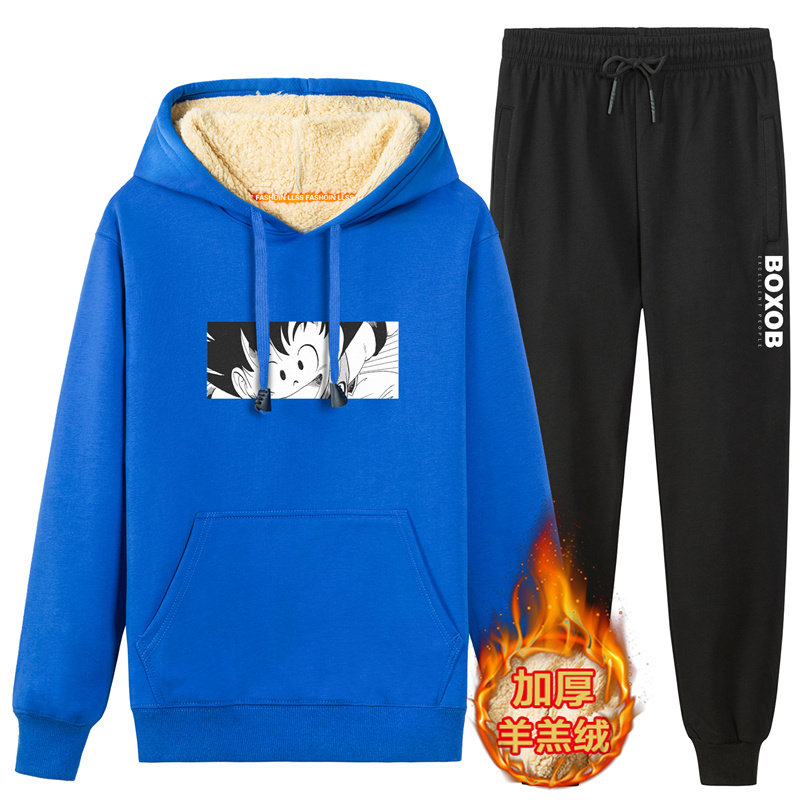 冬季纯棉加绒加厚保暖外套男孩运动服休闲套装A163-YG1183-P95图片