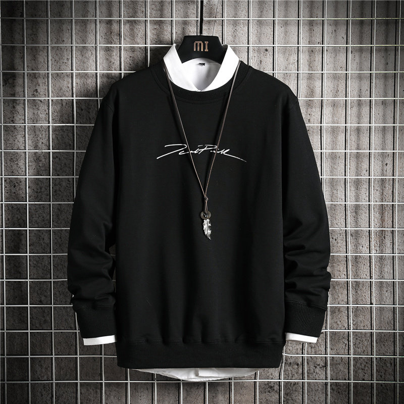 2021春秋新款男士圆领套头大码运动卫衣日系宽松外套A163-8810，男装卫衣，星座211-1