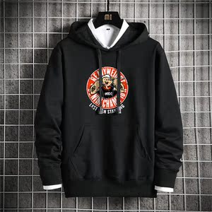 2021春秋季男装新款韩版宽松中性连帽套头卫衣情侣秋装外套P45图片