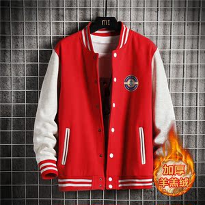 冬季卫衣棒球服男潮牌i港风外套韩版加绒加厚A163-BP387-P65图片
