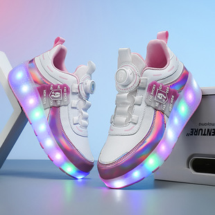 Child Wheeled Shoes Girl Led Flashing Roller Skating Shoes