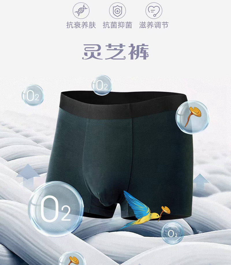 伊尚杰男士内裤YD302正品舒适透气抗菌无痕莫代尔灵芝裤平角短裤