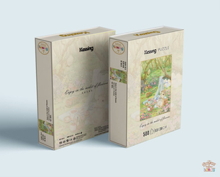 Kessing拼图花间乐享记500片兔子野营治愈风原创插画师作品