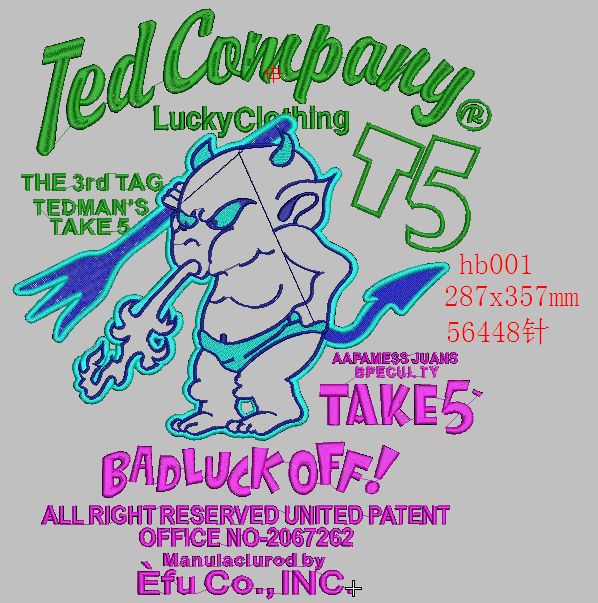 电脑刺绣花制版设计emb文件 非实物hb001