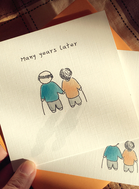 Many years later（情人节贺卡 爱情贺卡 定制贺卡 手工贺卡AZ7)