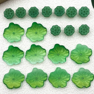 亚克力立体仿真圆荷叶diy古风发簪玉簪花叶子莲花步摇材料配件