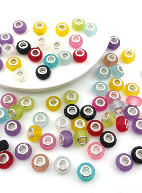 随机混10个大孔彩珠9x13mm 潘家风格成品配饰 手链diy饰品间隔珠
