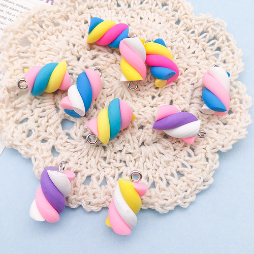 5个树脂棉花糖吊坠9x17mm