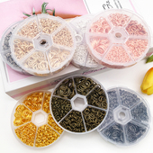 1010pcs单圈开口圈跳环铁圈盒装 diy手工饰品配件闭口圈连接圈