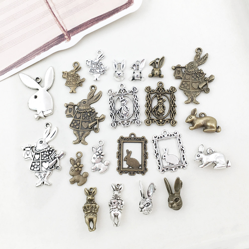 10个 DIY手工饰品配件 复古兔子系列耳环耳饰材料合金小挂件,饰品/流行首饰/时尚饰品新,其他DIY饰品配件,淘宝优惠券,粉丝福利购,淘宝优惠卷
