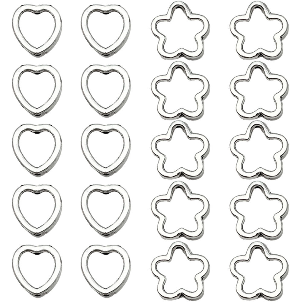 DIY合金饰品镂空花朵爱心串珠手链项链手机绳间隔珠编织包珠配件