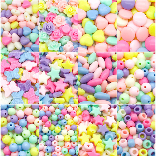 创意diy手链项链马卡龙色珠子