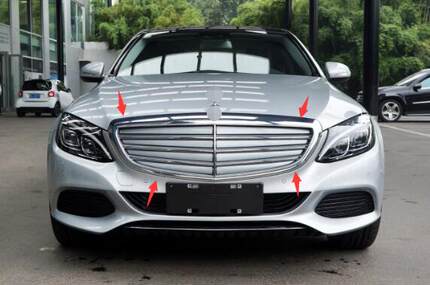 适用于15-21年奔驰C级 立标中网C180 C200 C300 260L W205中网标
