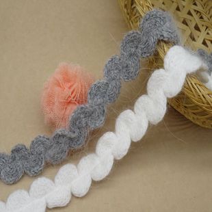 服装 辅料花边兔毛毛线S花边衣服胸襟花边下摆领子边蕾丝花边