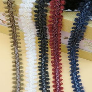 服装 辅料毛线花边2CM多色车骨毛线花边PP皮毛线花边蕾丝毛线花边