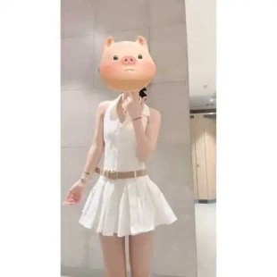 欲无袖 辣妹爆款 高级感裙子女款 白色炸街纯连衣裙2025网红时尚 新款