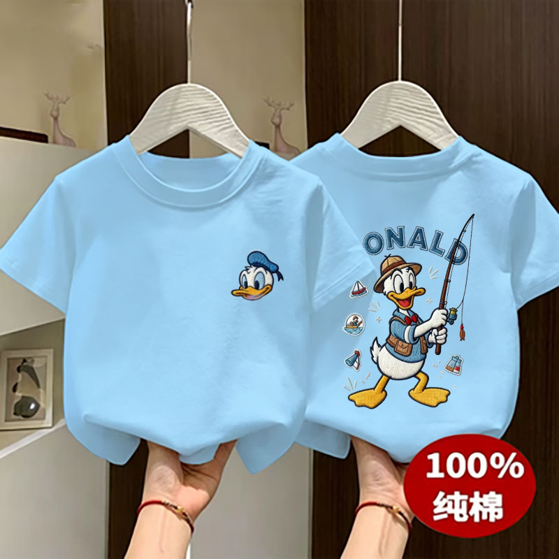 纯棉女童唐老鸭短袖T恤夏季